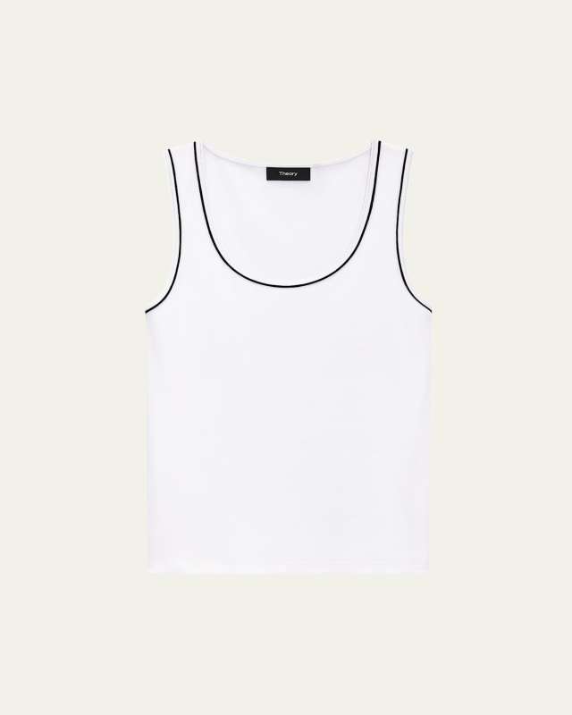 Ribbed Scoop-Neck Tank Top